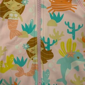 Earth Nymph Pink long sleeve Swimsuit rashguard baby girl 0-12m